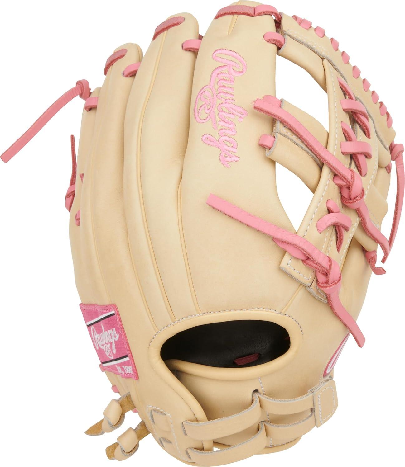 imageRawlings Heart of The Hide Fastpitch Softball Glove Sizes 1175quot 1275quot Multiple StylesCamel Pink Split Single Post Web