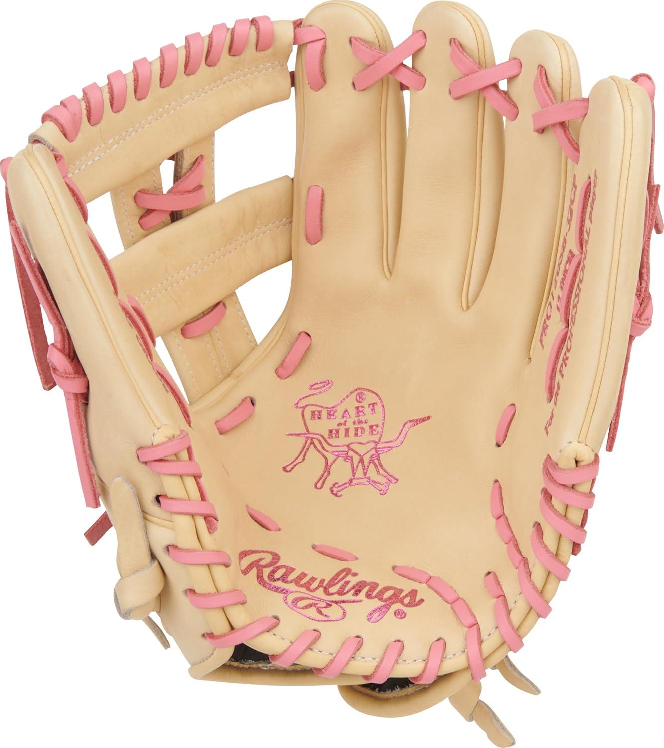 imageRawlings Heart of The Hide Fastpitch Softball Glove Sizes 1175quot 1275quot Multiple StylesCamel Pink Split Single Post Web