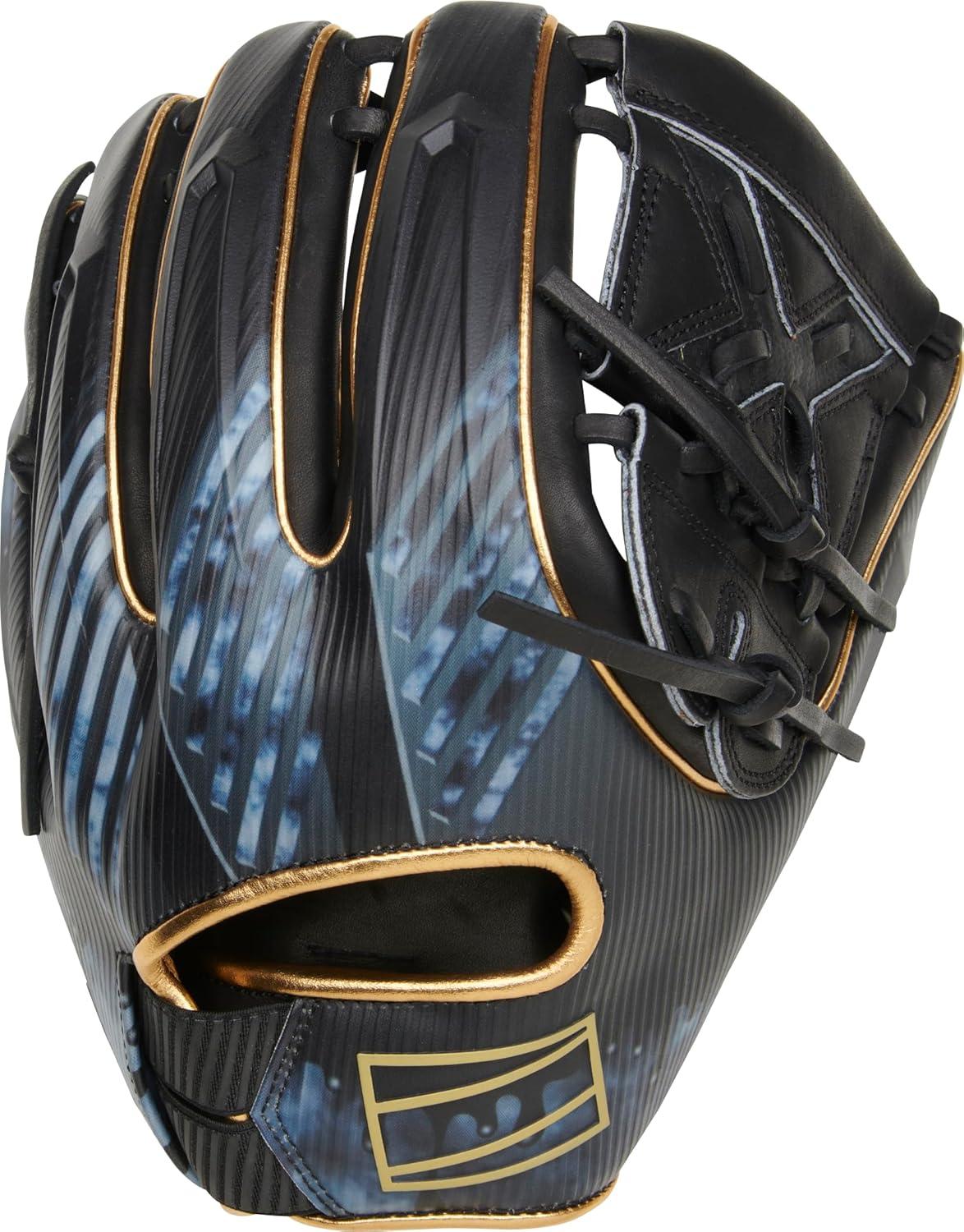imageRawlings REV1X Baseball Glove Sizes 115quot 1275quot Multiple StylesBlack Gold 2Piece Solid Web