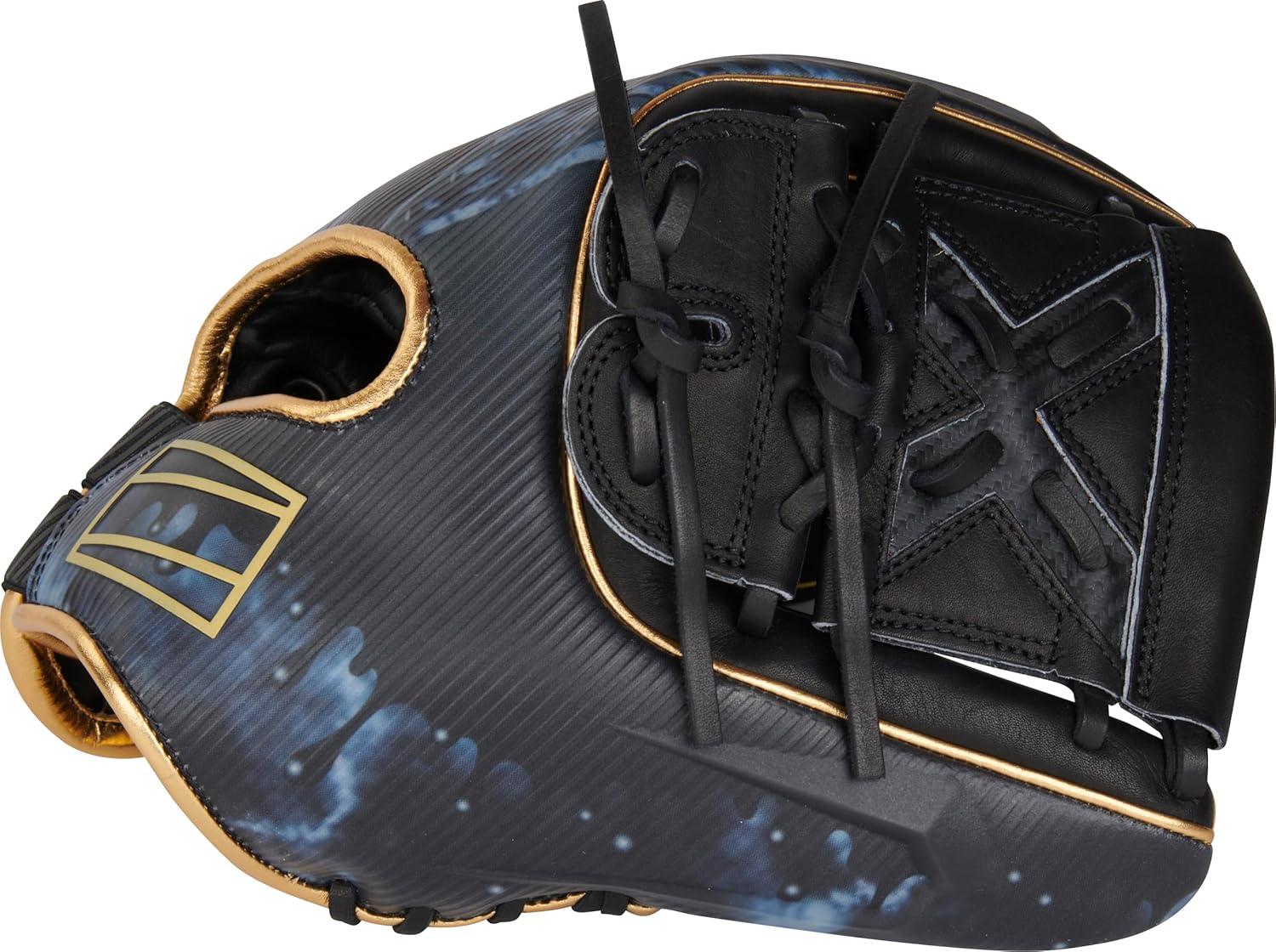 imageRawlings REV1X Baseball Glove Sizes 115quot 1275quot Multiple StylesBlack Gold 2Piece Solid Web