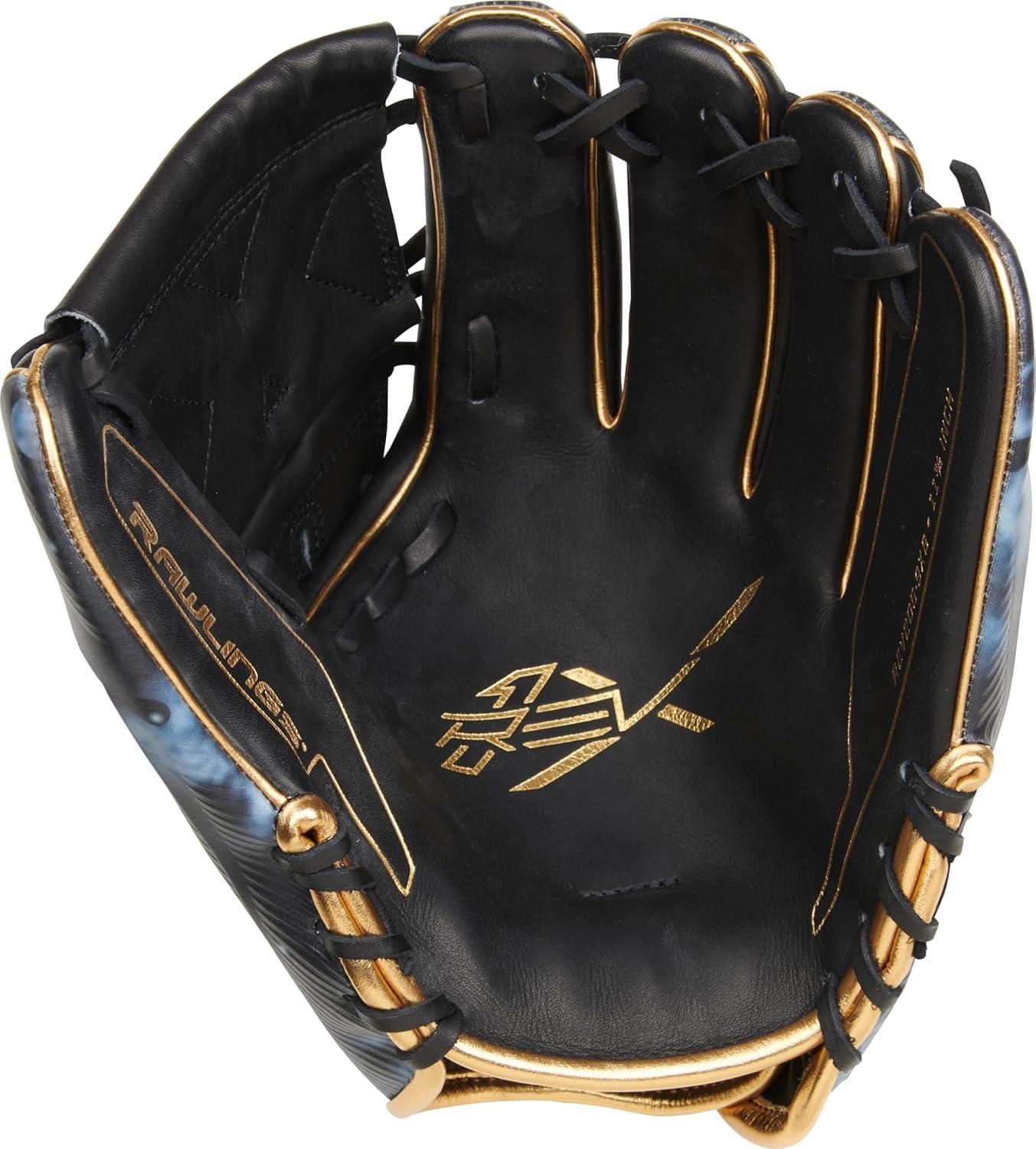 imageRawlings REV1X Baseball Glove Sizes 115quot 1275quot Multiple StylesBlack Gold 2Piece Solid Web