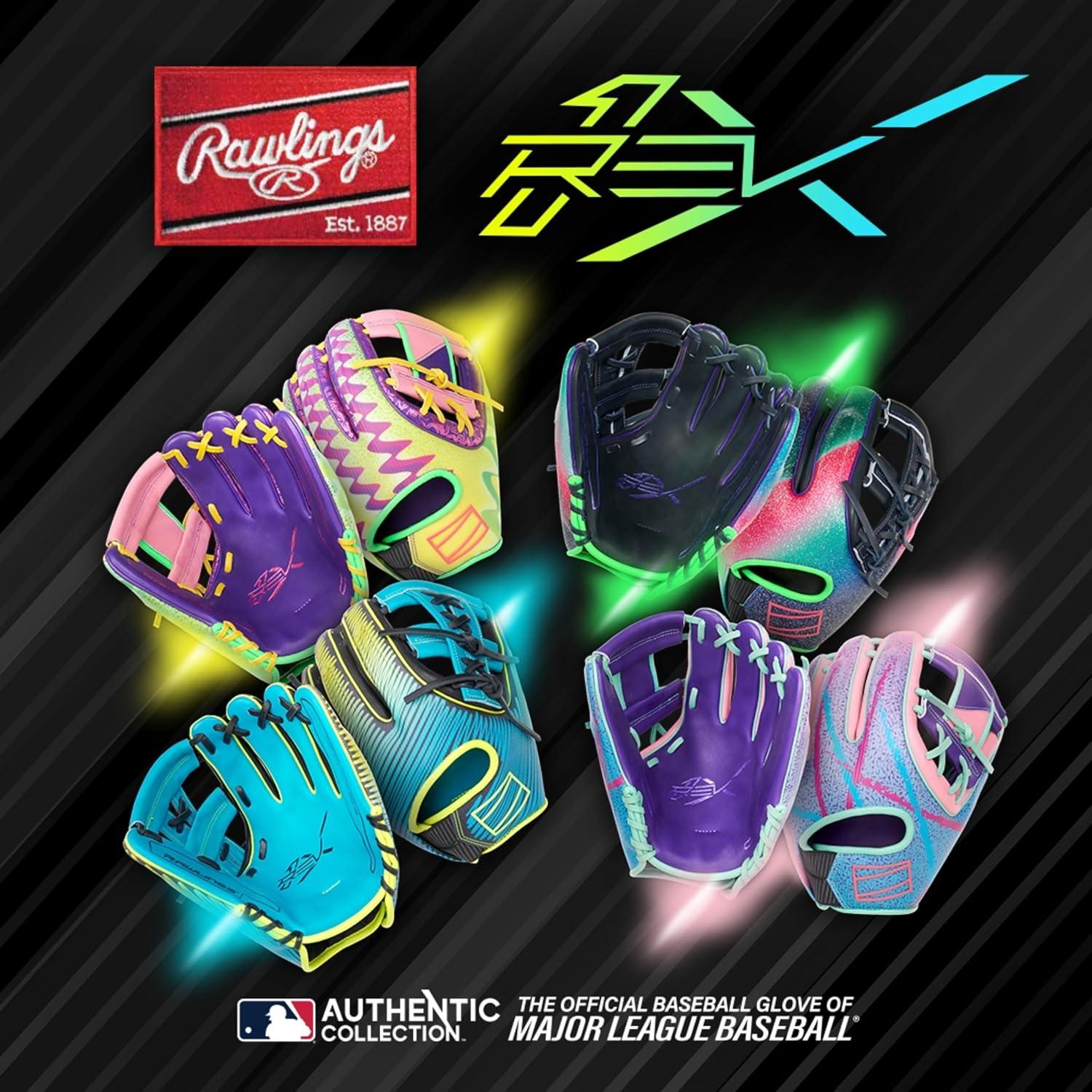 imageRawlings REV1X Baseball Glove Sizes 115quot 1275quot Multiple StylesPurple Mint Pink REV1X I Web