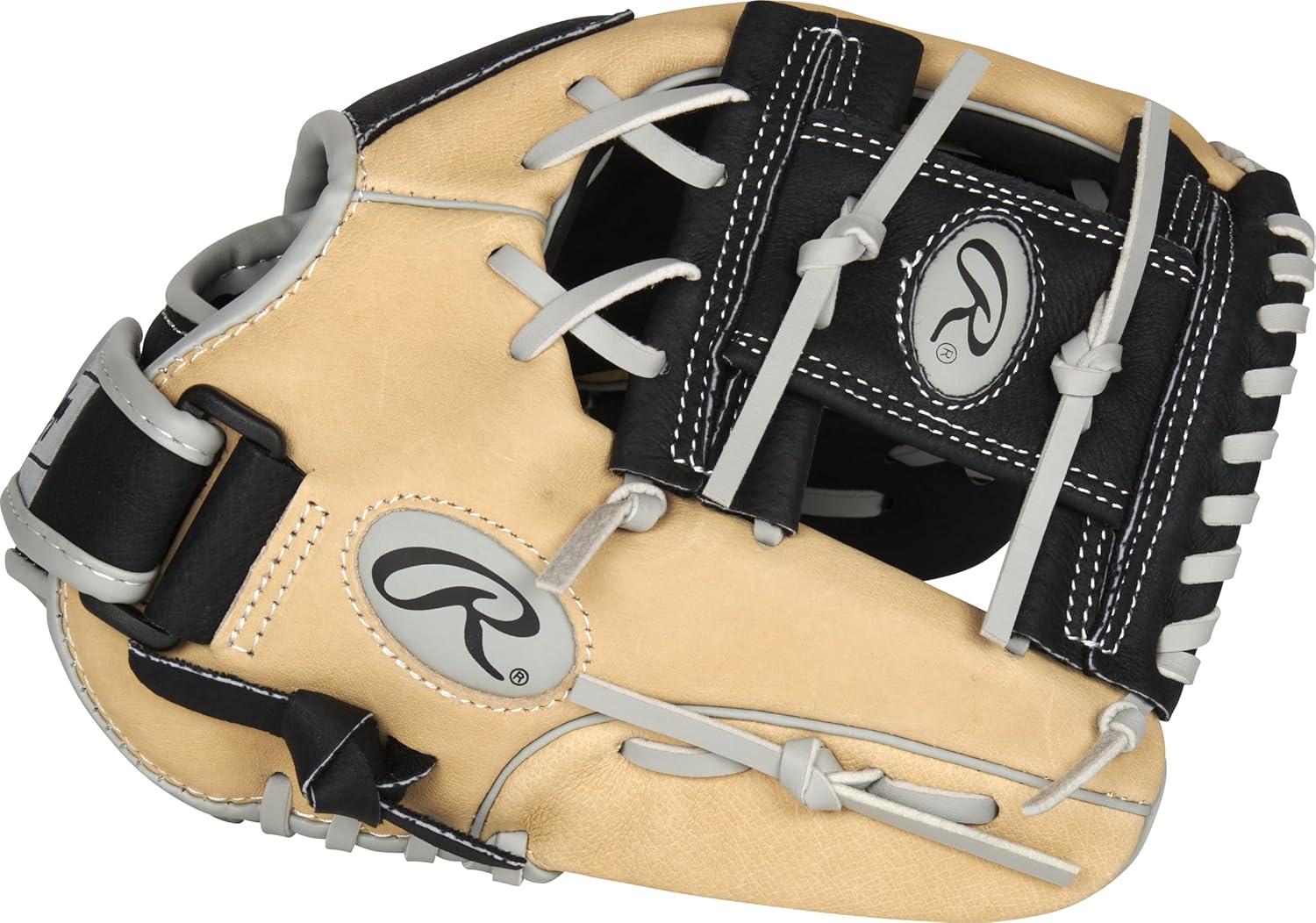imageRawlings Sure Catch TBall ampamp Youth Baseball Glove Sizes 95quot 115quot Multiple StylesBlack Camel