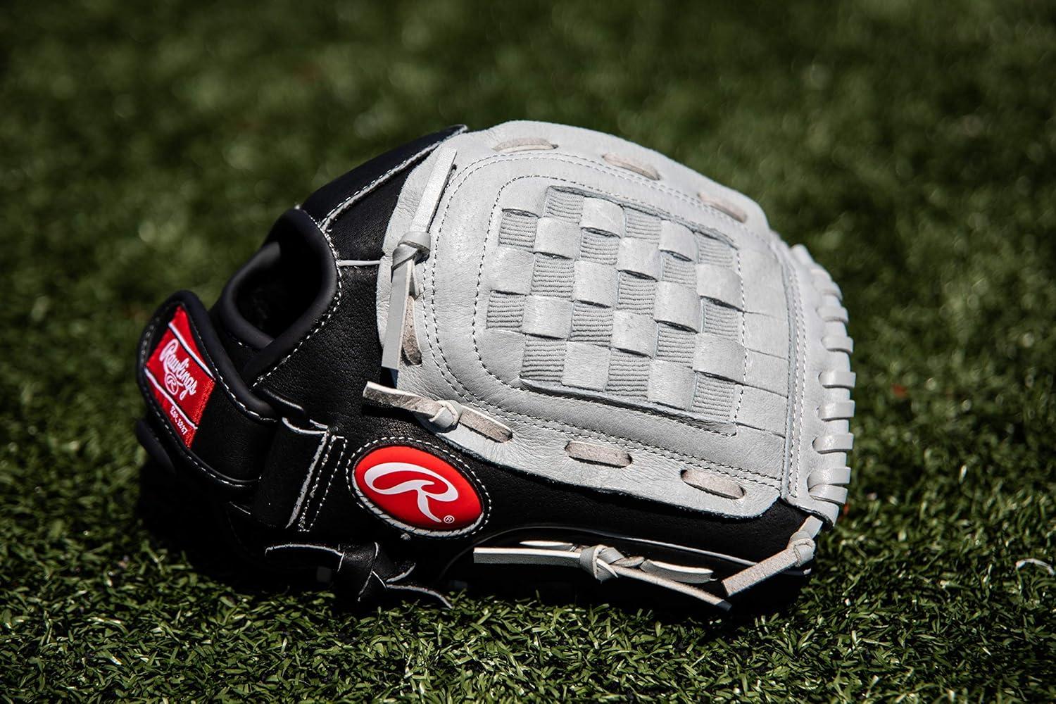 imageRawlings Sure Catch TBall ampamp Youth Baseball Glove Sizes 95quot 115quot Multiple StylesBlack Grey