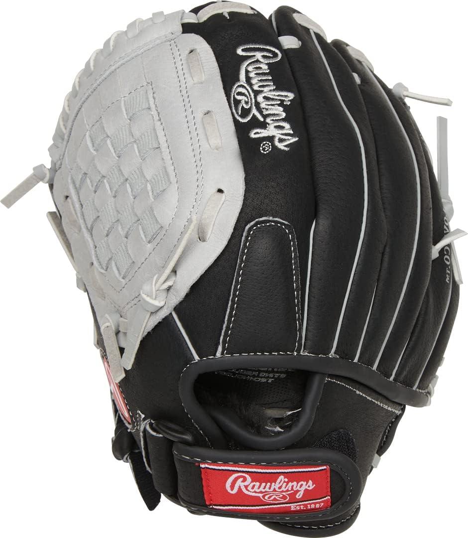 imageRawlings Sure Catch TBall ampamp Youth Baseball Glove Sizes 95quot 115quot Multiple StylesBlackGrey