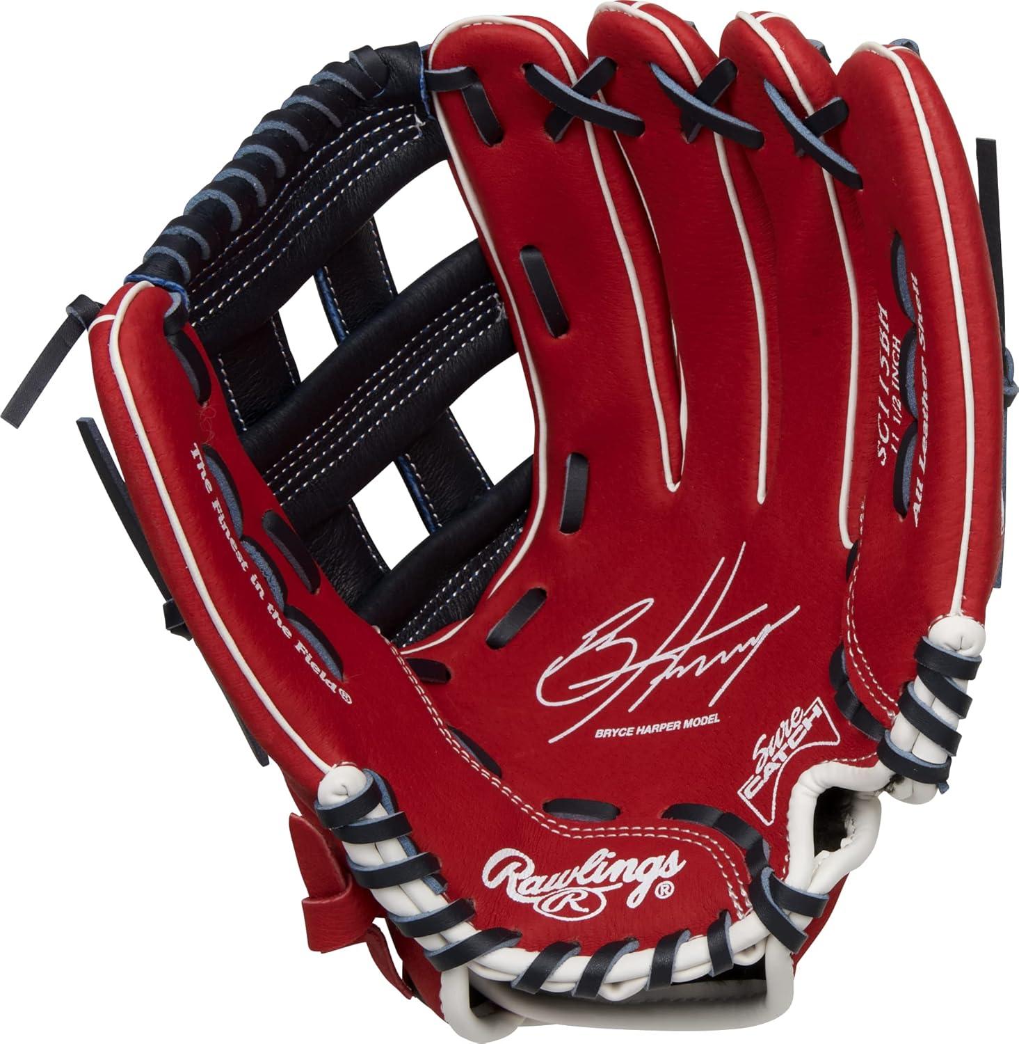 imageRawlings Sure Catch TBall ampamp Youth Baseball Glove Sizes 95quot 115quot Multiple StylesBryce Harper Model