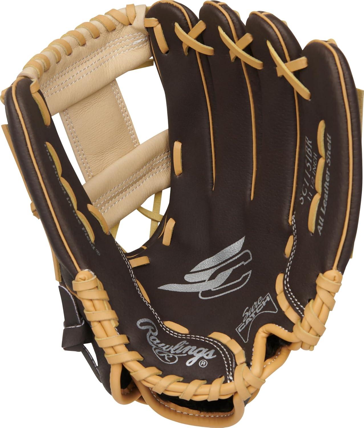 imageRawlings Sure Catch TBall ampamp Youth Baseball Glove Sizes 95quot 115quot Multiple StylesMocah Camel