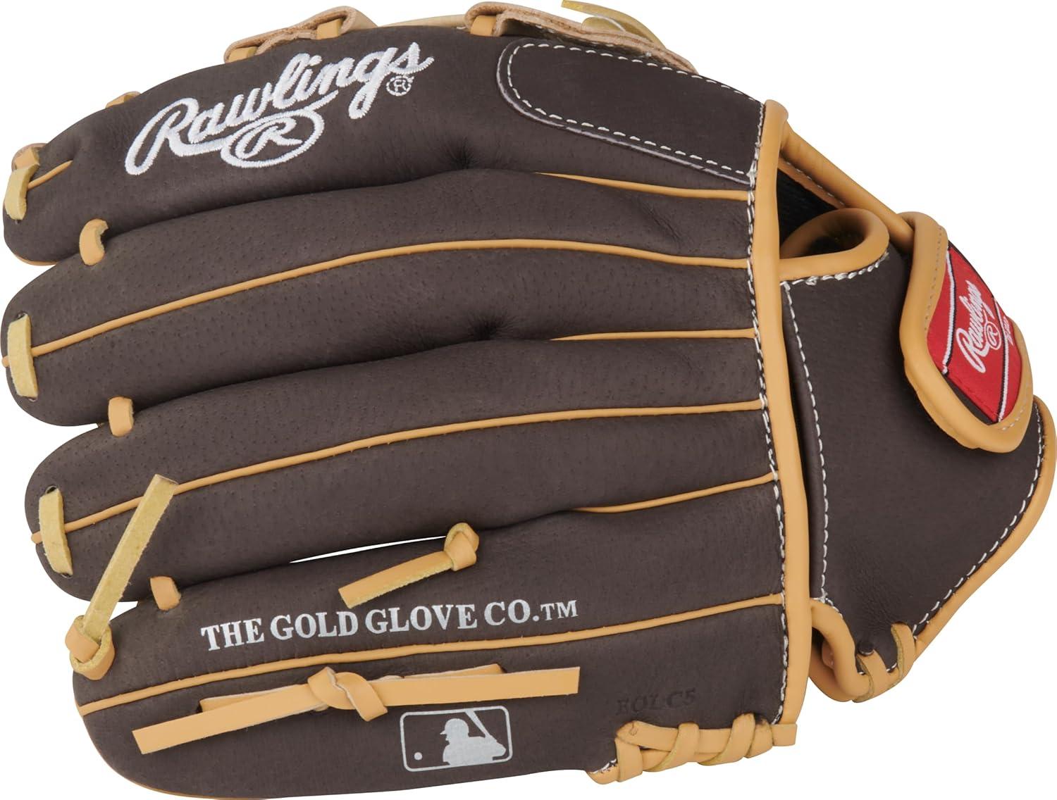 imageRawlings Sure Catch TBall ampamp Youth Baseball Glove Sizes 95quot 115quot Multiple StylesMocah Camel