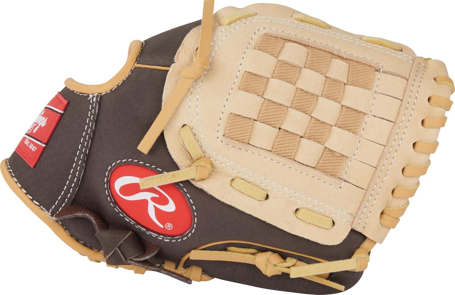 imageRawlings Sure Catch TBall ampamp Youth Baseball Glove Sizes 95quot 115quot Multiple StylesMocah Camel