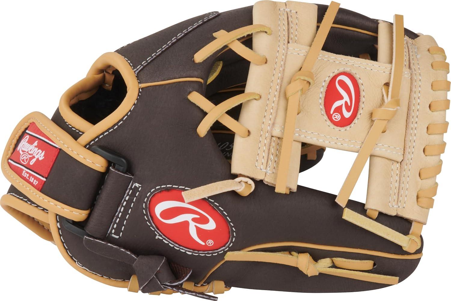 imageRawlings Sure Catch TBall ampamp Youth Baseball Glove Sizes 95quot 115quot Multiple StylesMocah Camel