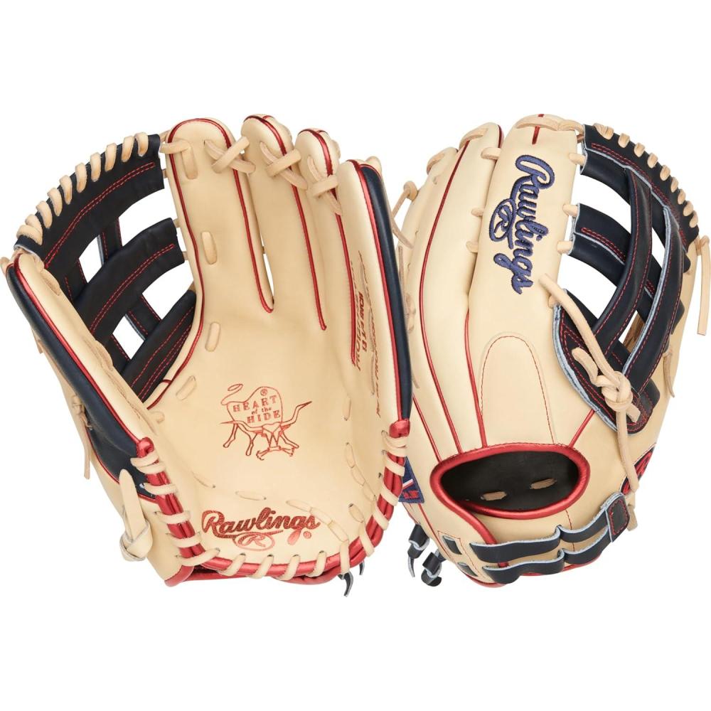 imageRawlings  Heart of The Hide Fastpitch Softball Glove  Sizes 1175quot  1275quot  Multiple StylesCamel  Navy  Pro H Web