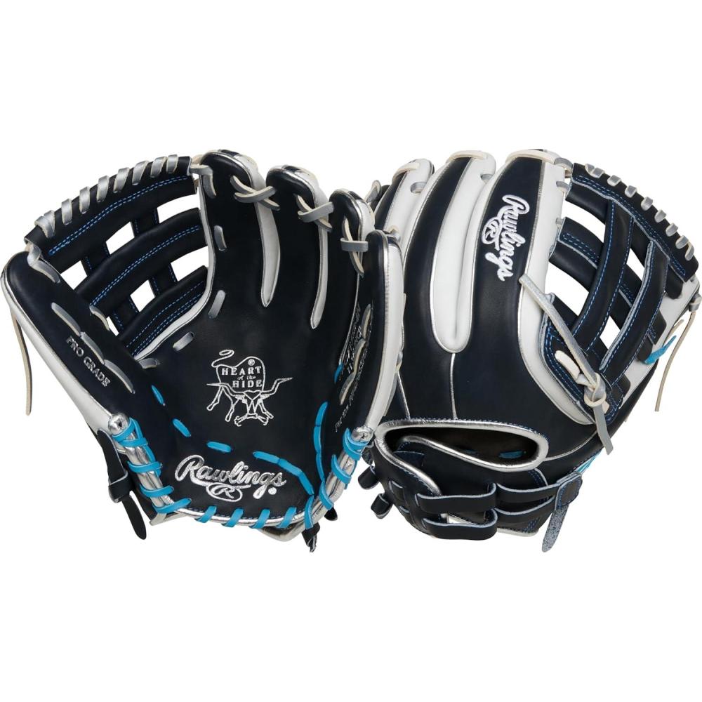 imageRawlings  Heart of The Hide Fastpitch Softball Glove  Sizes 1175quot  1275quot  Multiple StylesNavy  White  Pro H Web