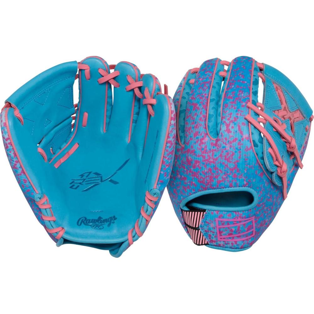 imageRawlings  REV1X Baseball Glove  Sizes 115quot  1275quot  Multiple StylesColumbia Blue  Pink  REV1X 2Piece Web