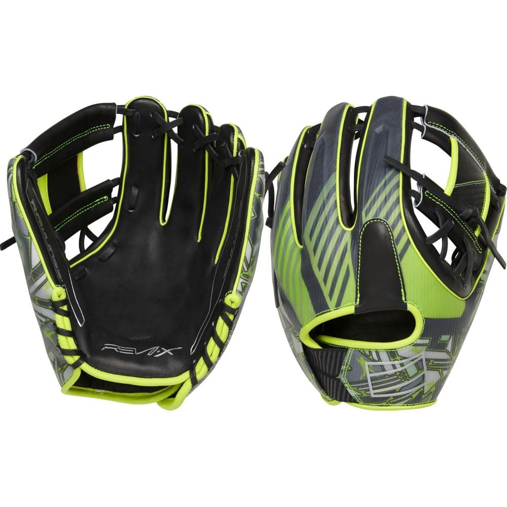 imageRawlings  REV1X Baseball Glove  Sizes 115quot  1275quot  Multiple StylesLindor  Black  Optic Yellow  Pro I Web