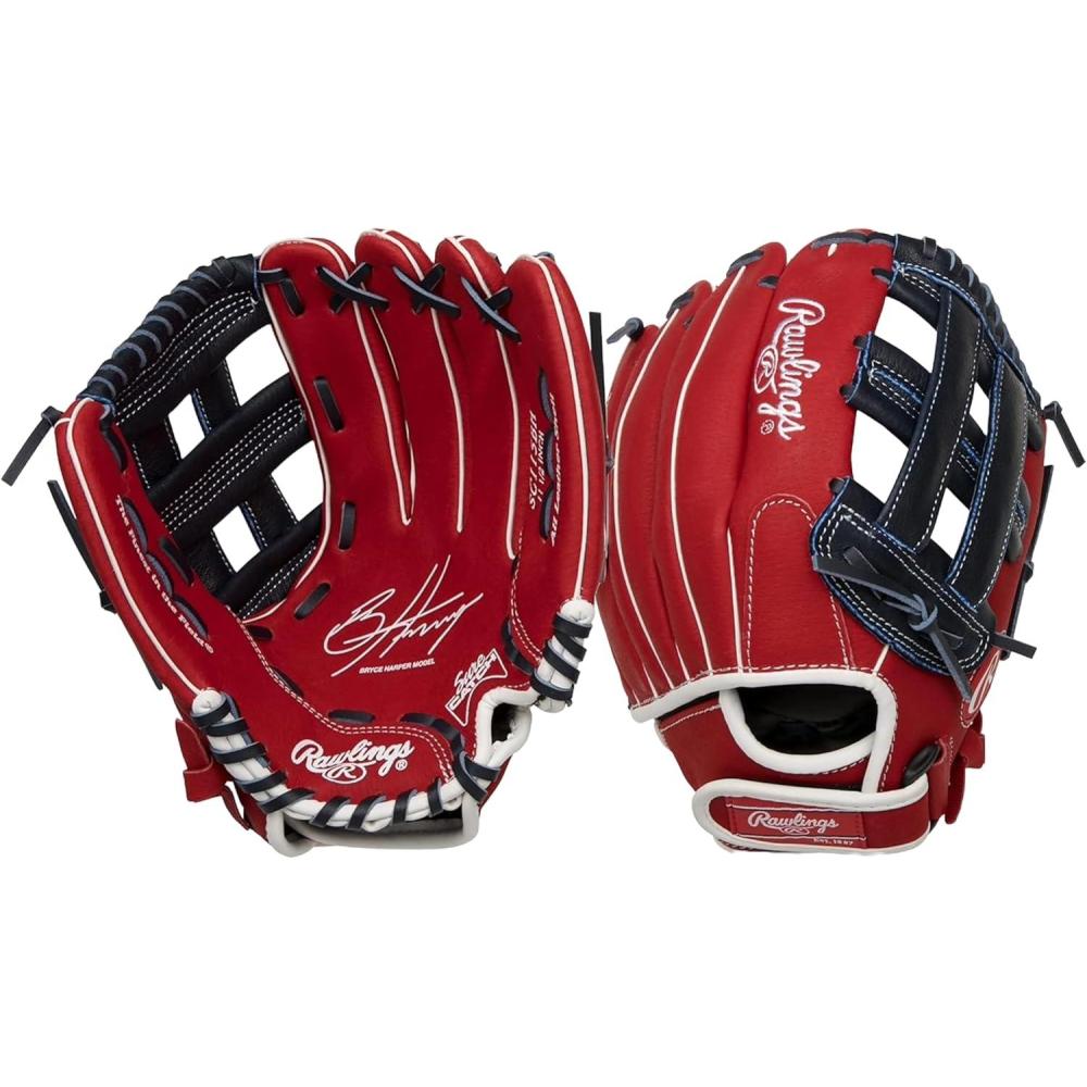 imageRawlings Sure Catch TBall ampamp Youth Baseball Glove Sizes 95quot 115quot Multiple StylesBryce Harper Model