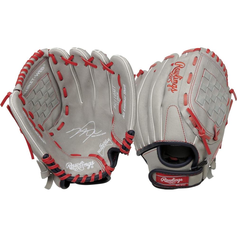 imageRawlings Sure Catch TBall ampamp Youth Baseball Glove Sizes 95quot 115quot Multiple StylesMike Trout Model