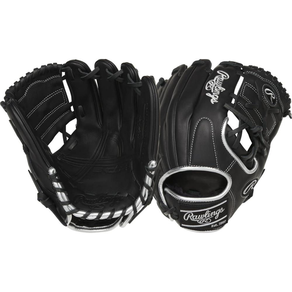 imageRawlings Encore Baseball Glove  Sizes 115quot  1225quot  Multiple StylesBlack  1 Piece Solid Web