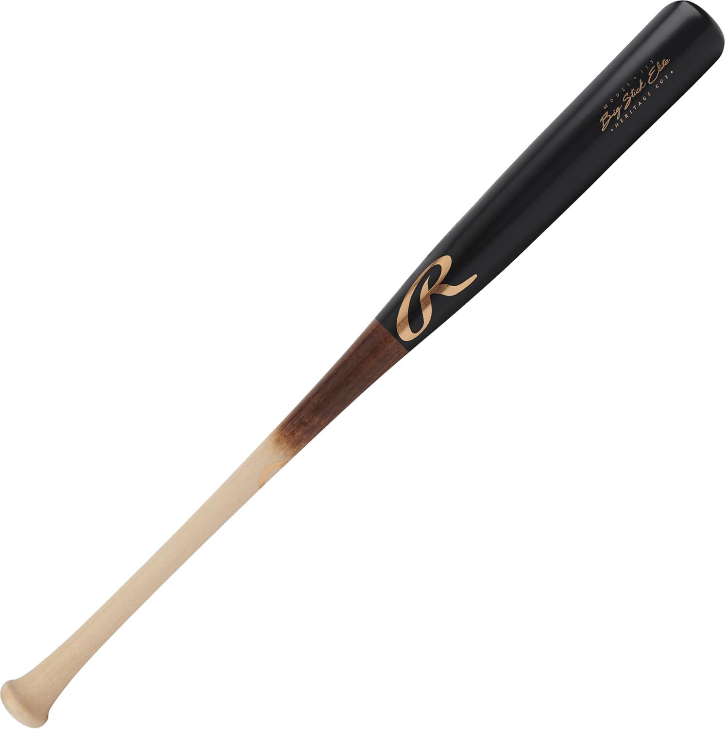 imageRawlings Big Stick Elite Wood Baseball Bat MapleBirchComposite OptionsBlack Natural I13 Birch