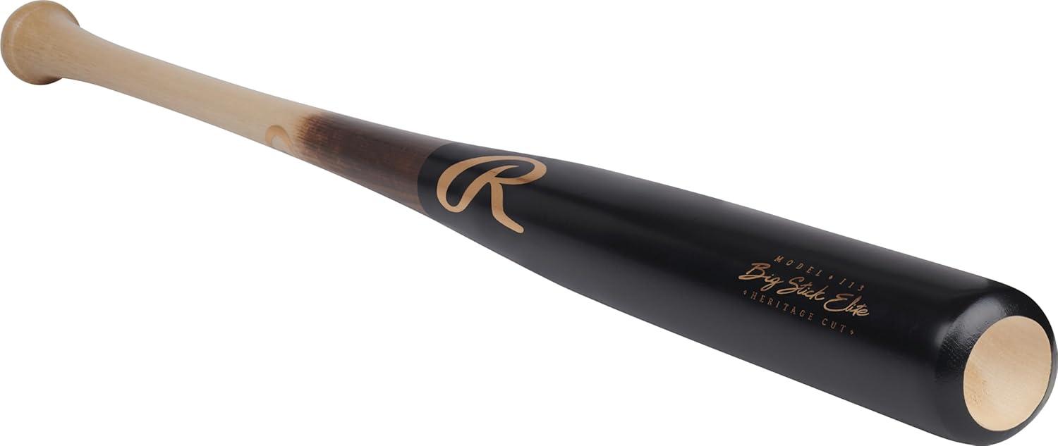 imageRawlings Big Stick Elite Wood Baseball Bat MapleBirchComposite OptionsBlack Natural I13 Birch