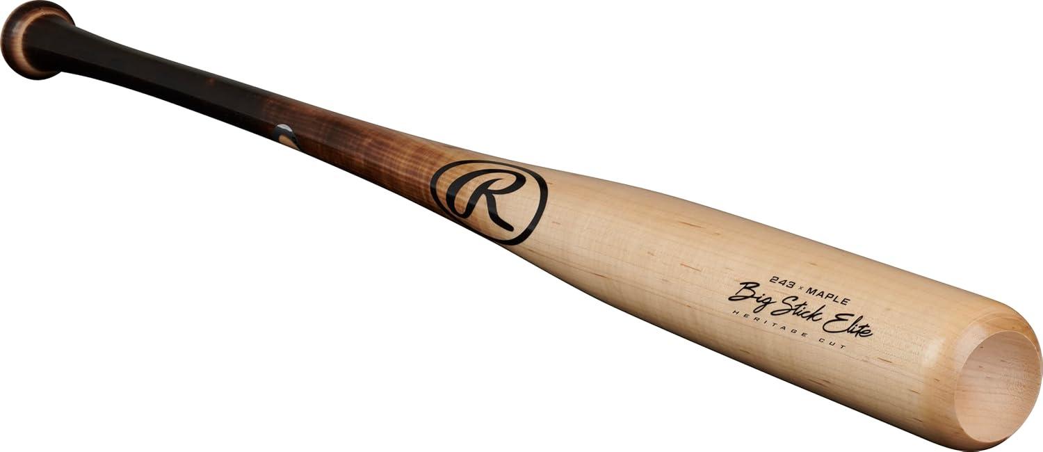 imageRawlings Big Stick Elite Wood Baseball Bat MapleBirchComposite OptionsNatural Flame Treat 243RMF Maple
