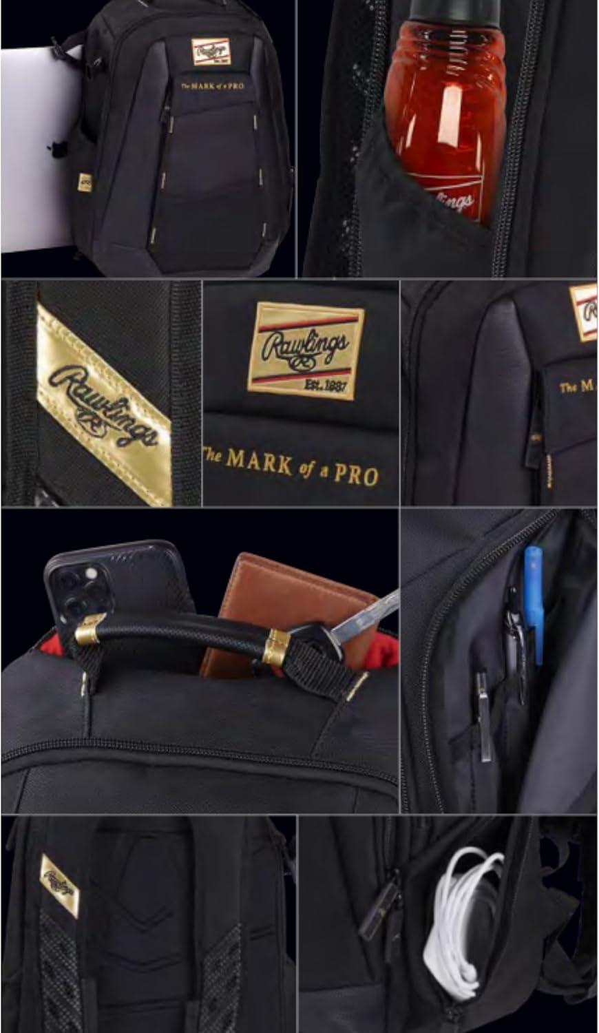 imageRawlings GOLD COLLECTION Backpack CoachPlayer OffField Use Laptop SleeveGraphite