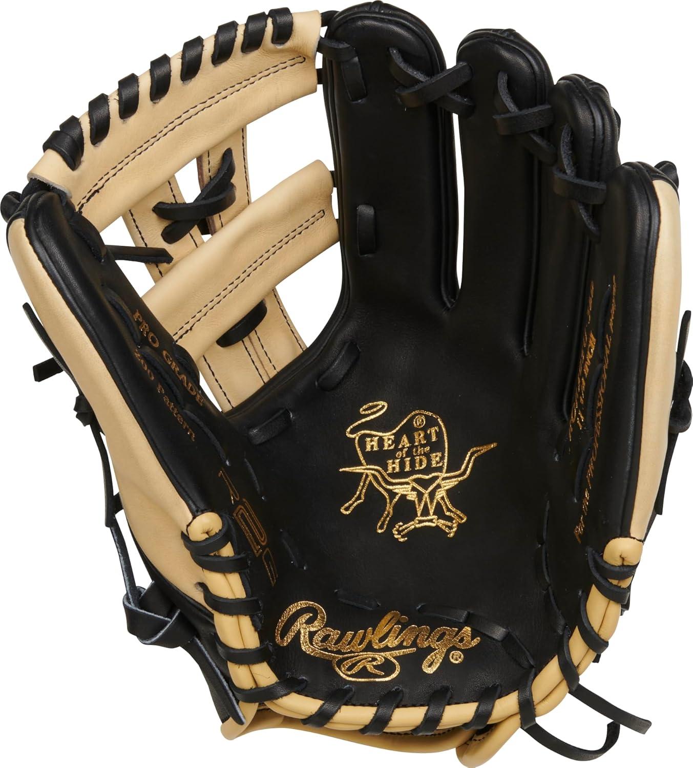 imageRawlings Heart of The Hide Baseball Glove Youth Contour Fit Models Advanced Breakin Sizes 115quot 1275quotBlack Split Single Post Web