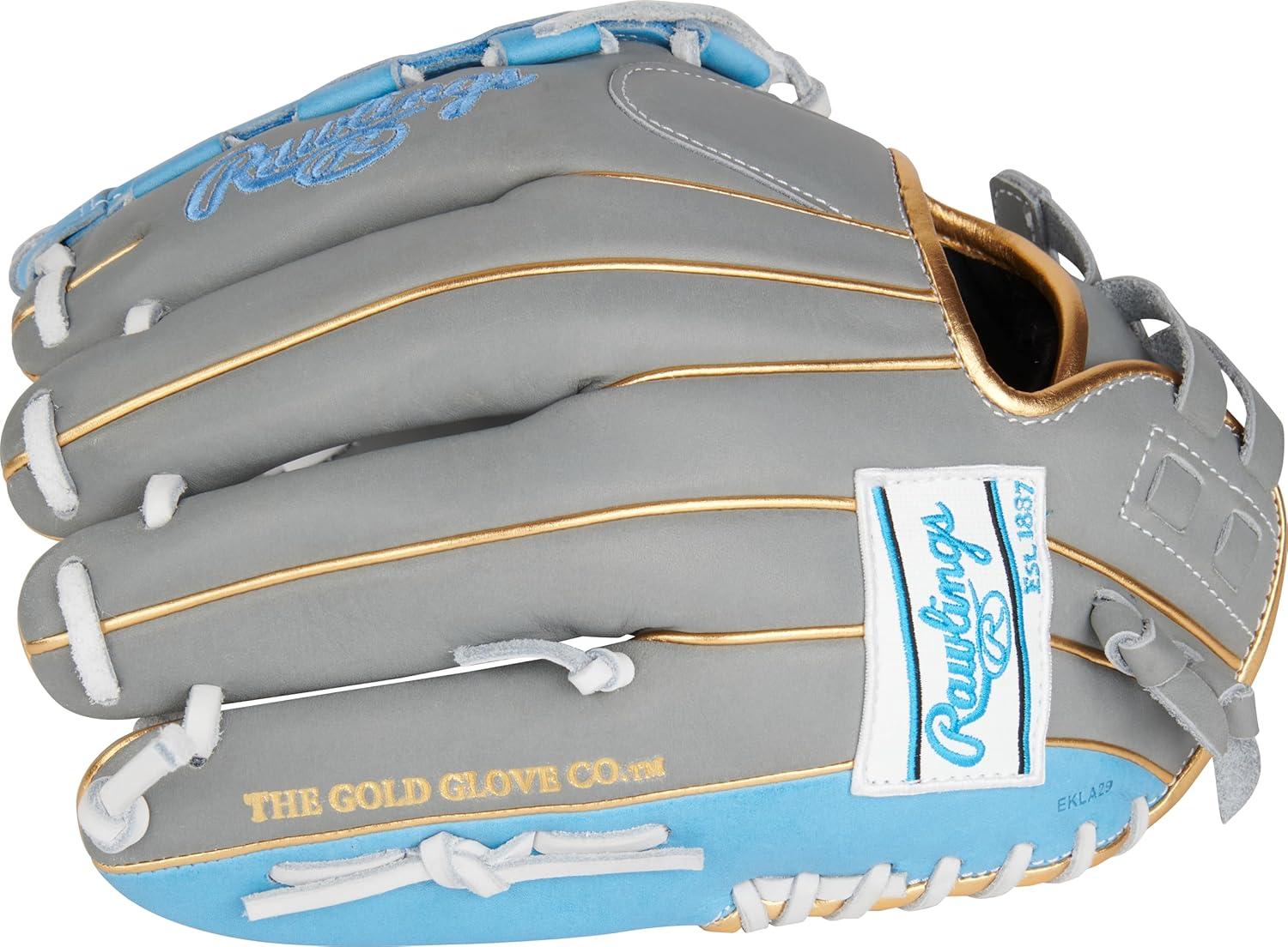 imageRawlings  Liberty Advanced Color Series Fastpitch Softball Glove  Sizes 1175quot  13quot  Multiple StylesGrey  Columbia Blue  Gold  Basket Web