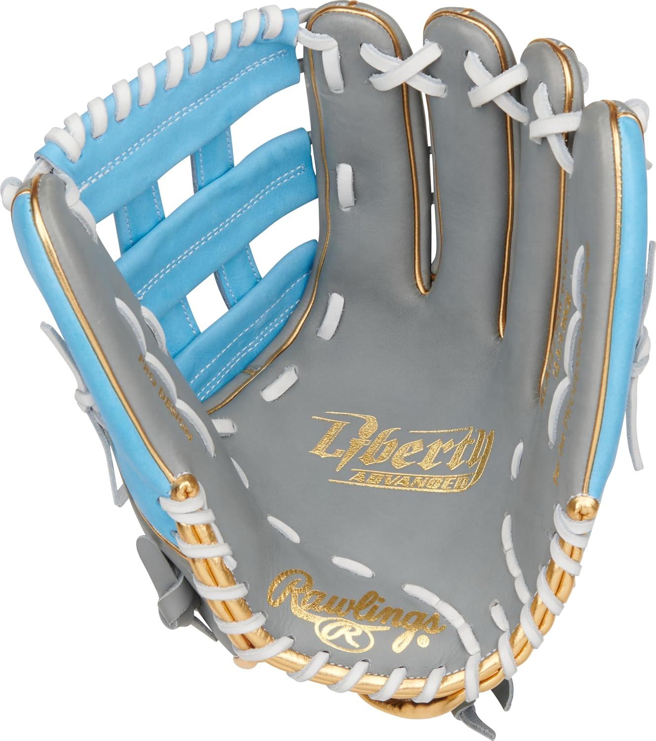 imageRawlings  Liberty Advanced Color Series Fastpitch Softball Glove  Sizes 1175quot  13quot  Multiple StylesGrey  Columbia Blue  Gold  Pro H Web