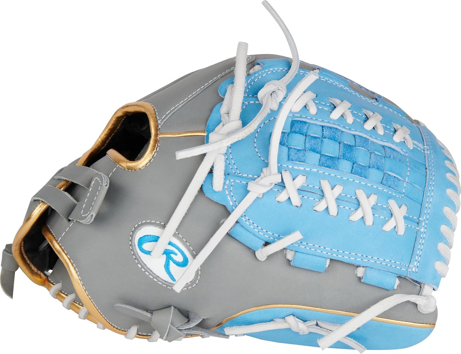 imageRawlings  Liberty Advanced Color Series Fastpitch Softball Glove  Sizes 1175quot  13quot  Multiple StylesGrey  Columbia Blue  Gold  XLaced Basket Web