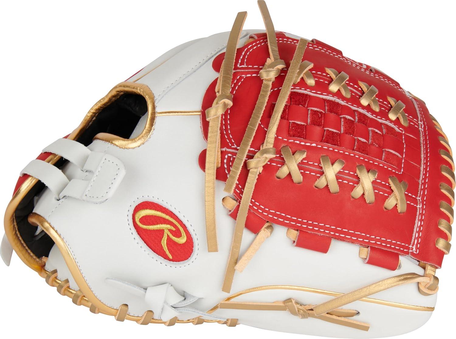 imageRawlings  Liberty Advanced Color Series Fastpitch Softball Glove  Sizes 1175quot  13quot  Multiple StylesWhite  Scarlet  Gold  XLaced Basket Web