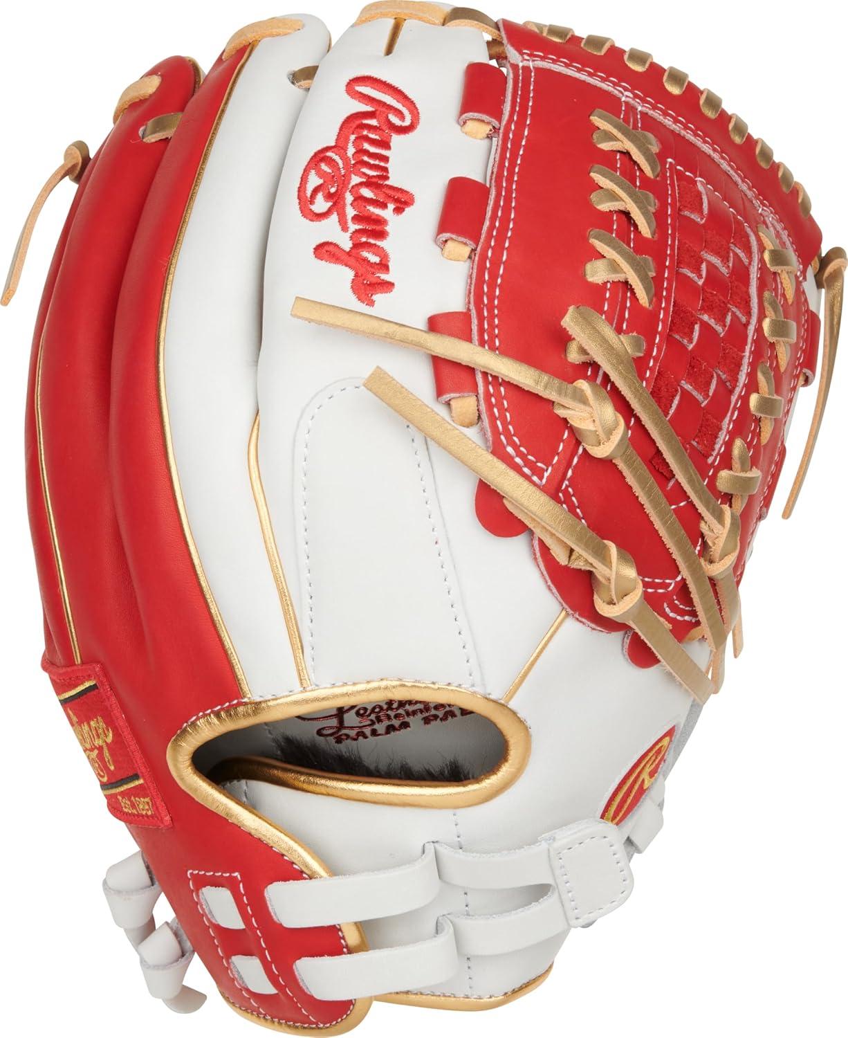 imageRawlings  Liberty Advanced Color Series Fastpitch Softball Glove  Sizes 1175quot  13quot  Multiple StylesWhite  Scarlet  Gold  XLaced Basket Web