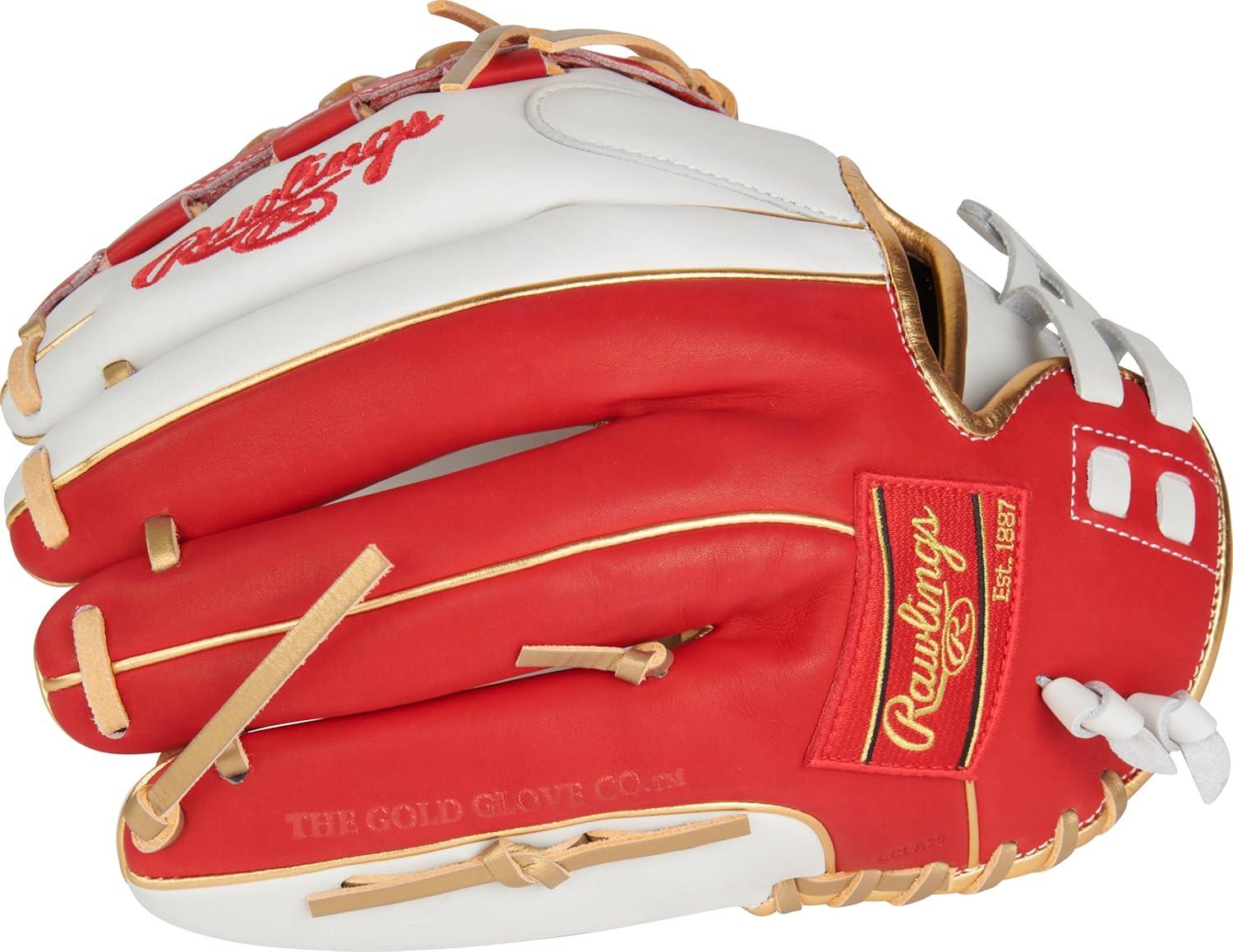 imageRawlings  Liberty Advanced Color Series Fastpitch Softball Glove  Sizes 1175quot  13quot  Multiple StylesWhite  Scarlet  Gold  XLaced Basket Web