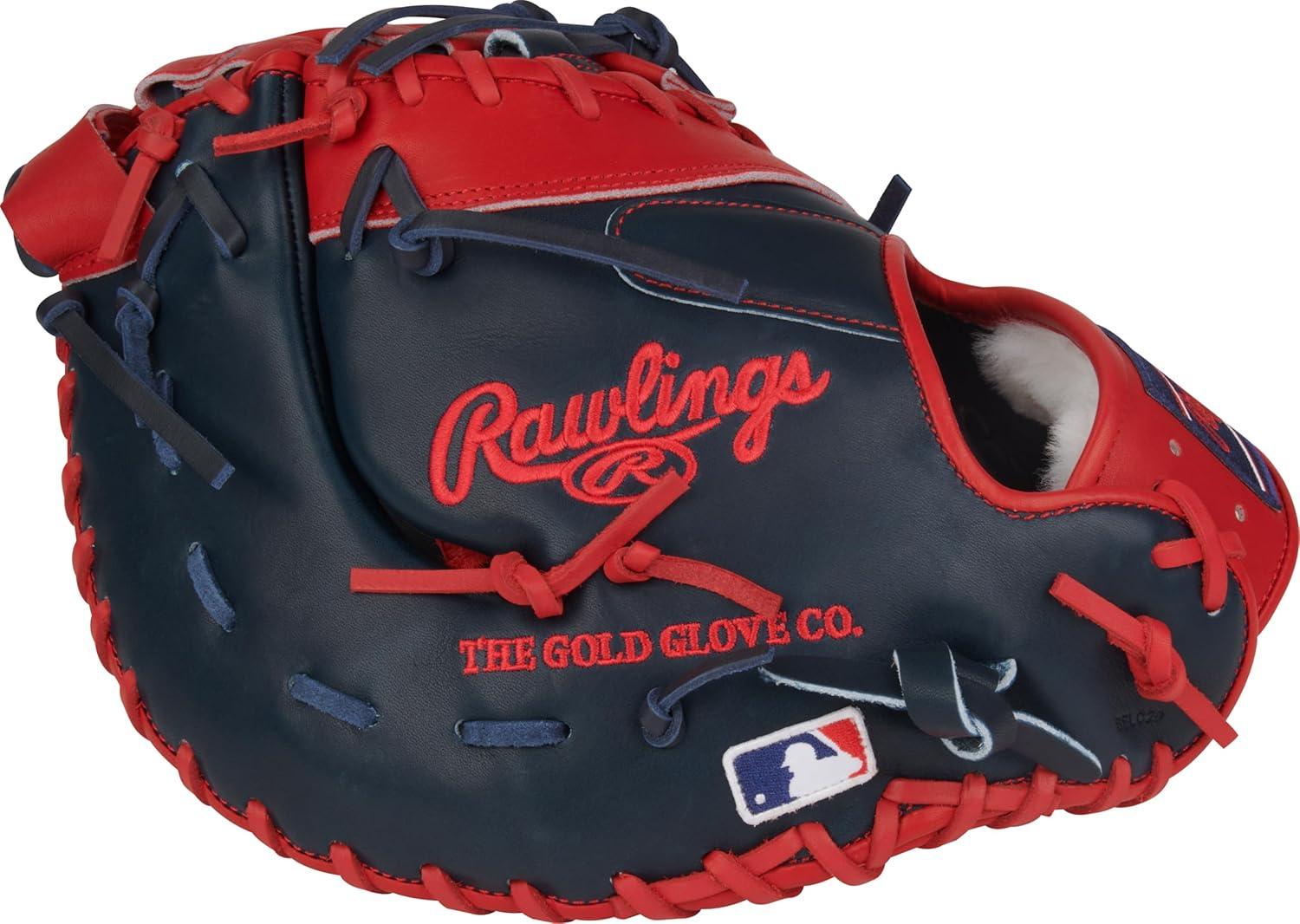 imageRawlings PRO Preferred Baseball Glove Sizes 115quot 1275quot Multiple StylesGuerrero Jr Navy Scarlet Single Post Double Bar Web