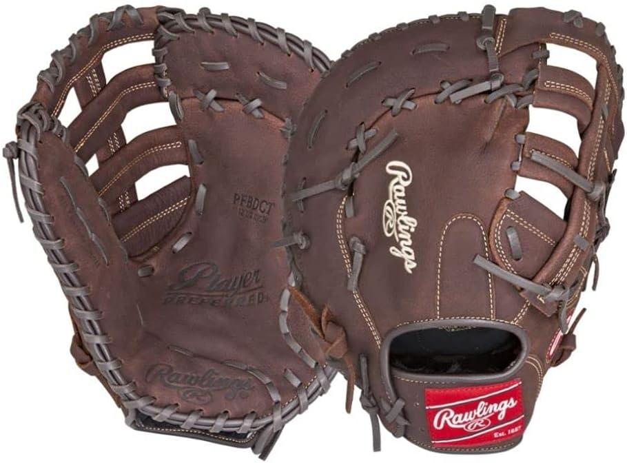 imageRawlings Player Preferred Adult Ball Glove BaseballSlowpitch Softball Multiple StylesSingle Post Double Bar Web Brown