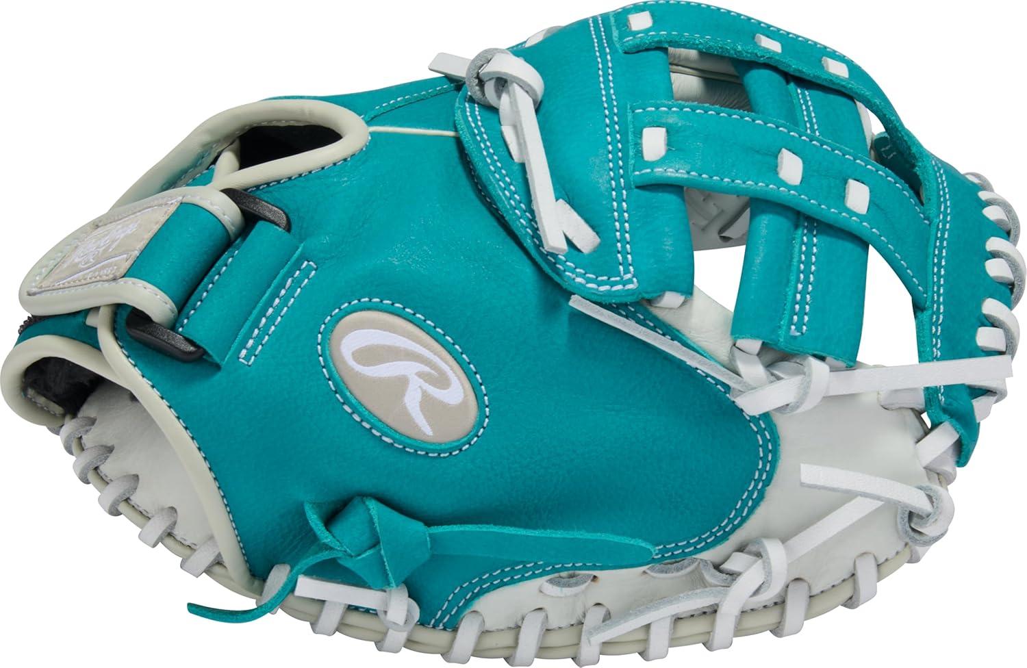 imageRawlings Shut Out Youth Softball Glove Sizes 115quot 125quot Multiple StylesWhite Teal Modified H Web