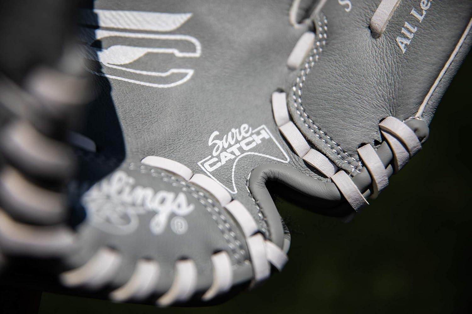 imageRawlings Sure Catch Series Youth Softball Glove Sizes 10quot 125quot Multiple StylesGreyMint