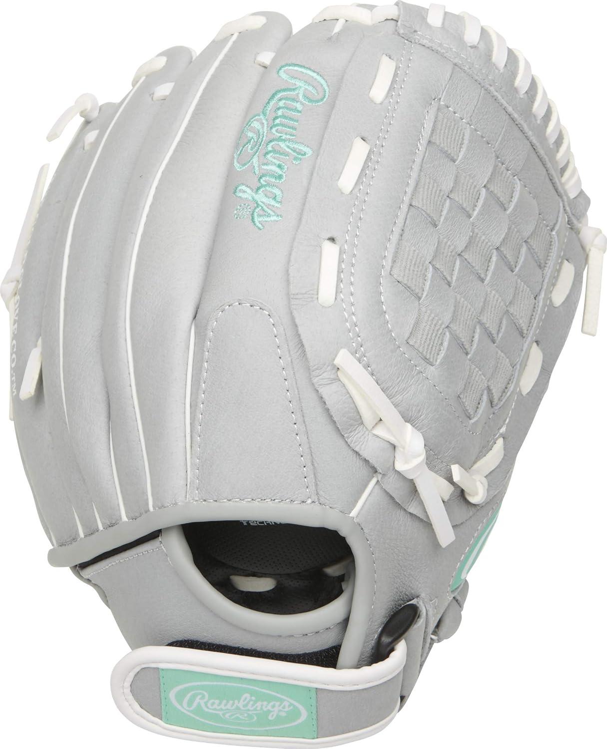 imageRawlings Sure Catch Series Youth Softball Glove Sizes 10quot 125quot Multiple StylesGreyMint