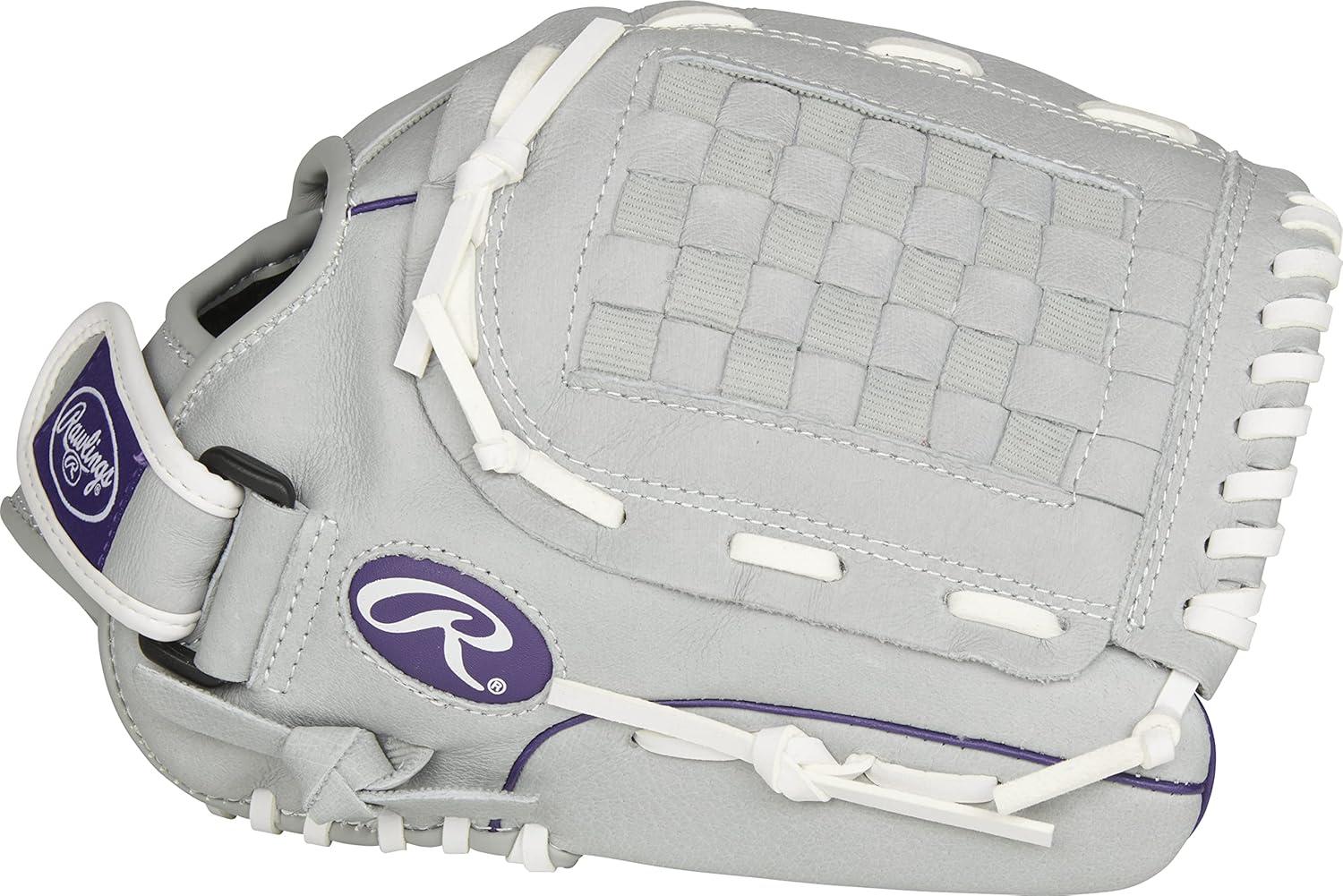 imageRawlings Sure Catch Series Youth Softball Glove Sizes 10quot 125quot Multiple StylesGreyPurple