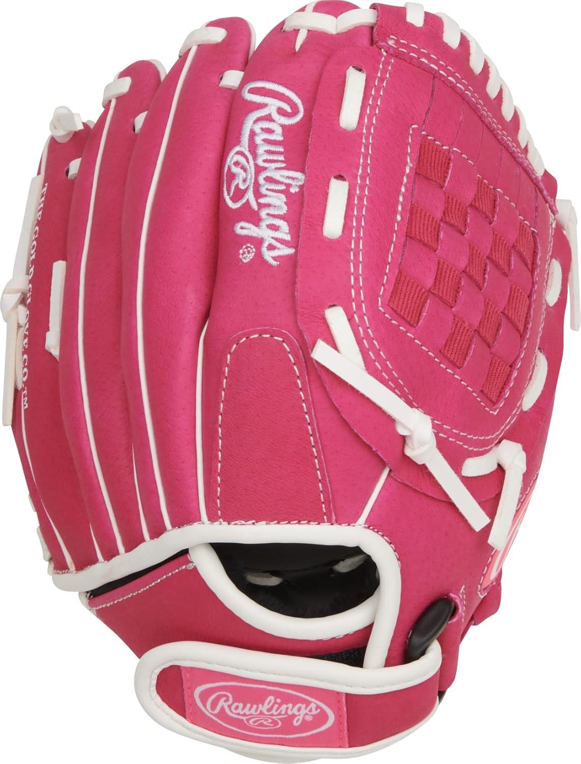 imageRawlings Sure Catch Series Youth Softball Glove Sizes 10quot 125quot Multiple StylesPink White