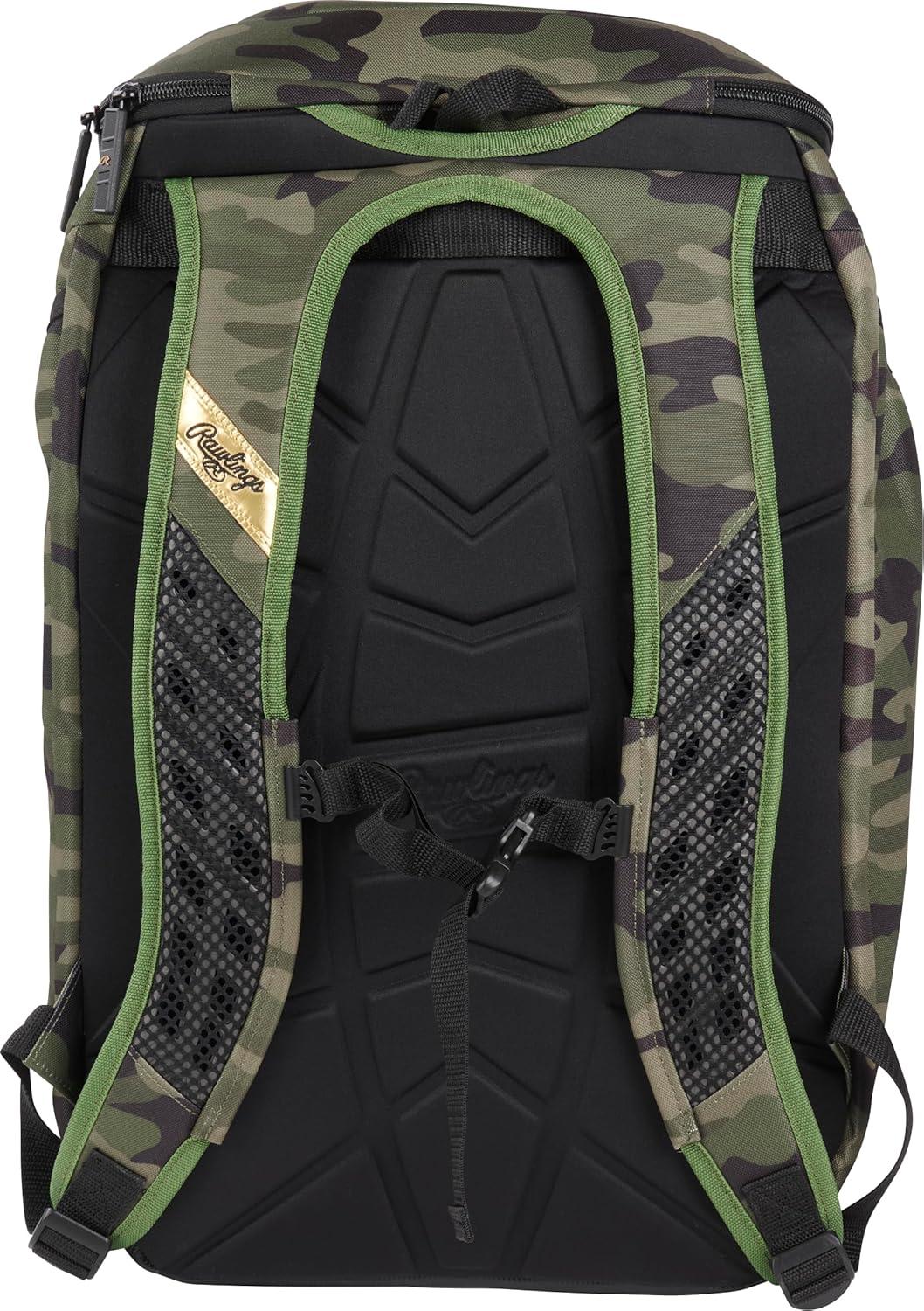 imageRawlings Gold Collection Backpack Equipment Bag BaseballSoftball Multiple StylesMilitary Green Camo