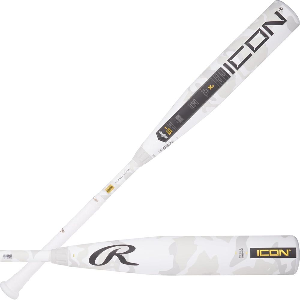 imageRawlings  2025  ICON Baseball Bat  USSSA  5  8  10 Drop  2 34quot Barrel  2 Pc CompositeWhite  Snow Camo
