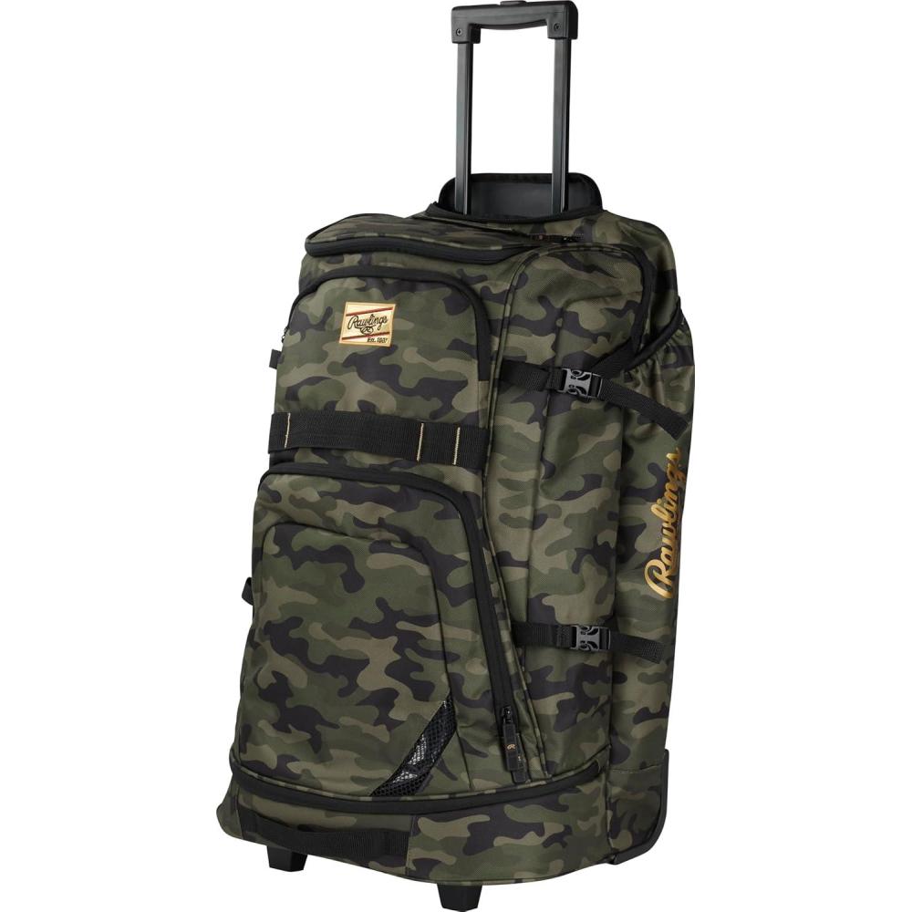 imageRawlings  GOLD COLLECTION Wheeled Equipment Bag  BaseballSoftball  Multiple StylesMilitary Green Camo