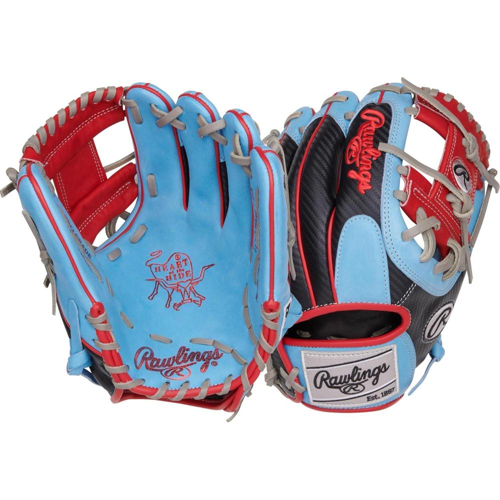 imageRawlings  Heart of The Hide Baseball Glove  Lightweight HYPERSHELL ampamp SPEEDSHELL Models  Multiple StylesHypershell  Pro I Web  Columbia Blue