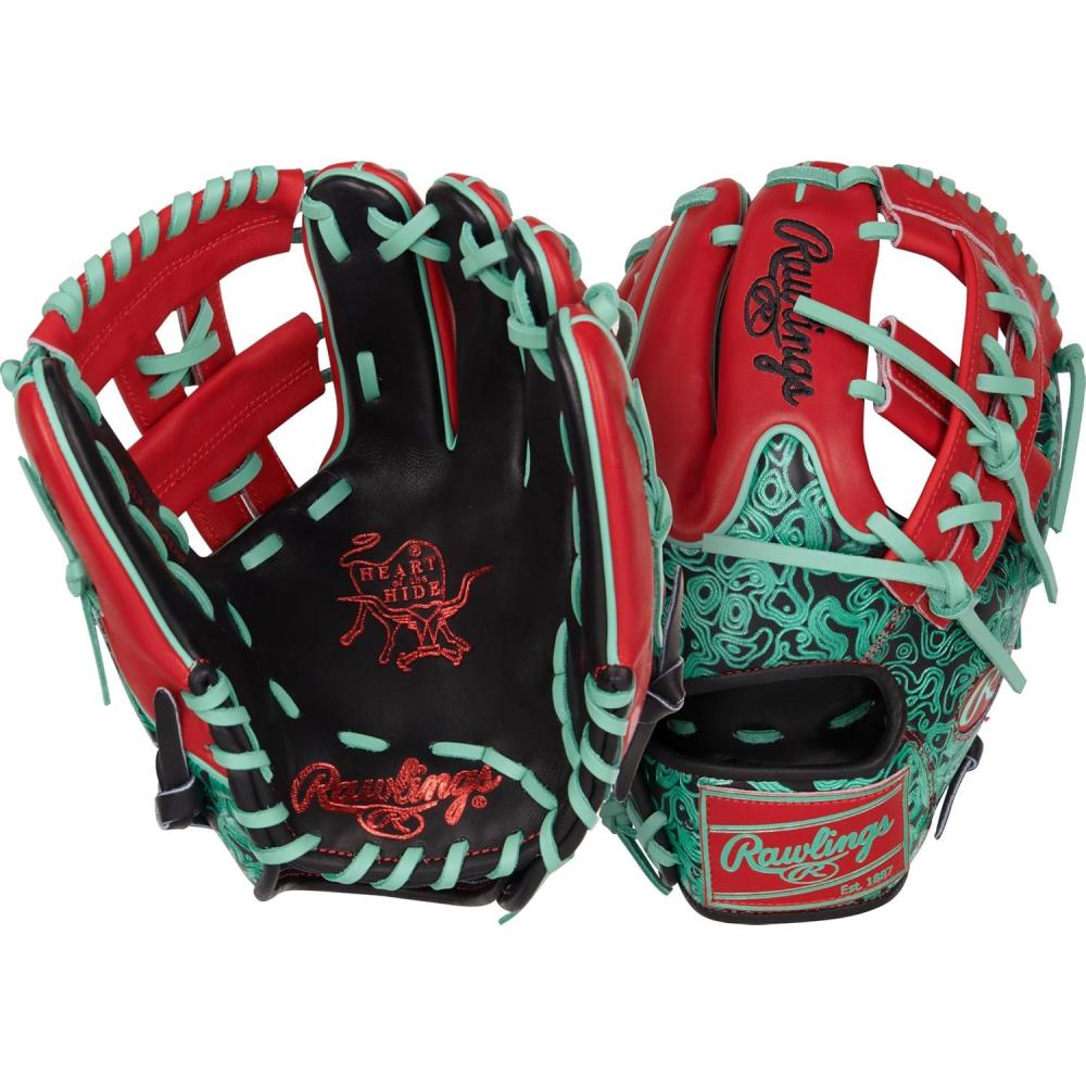 imageRawlings  Heart of The Hide Baseball Glove  Limited Edition ColorSync Series  Multiple StylesBlackScarletMint  Single Post Web