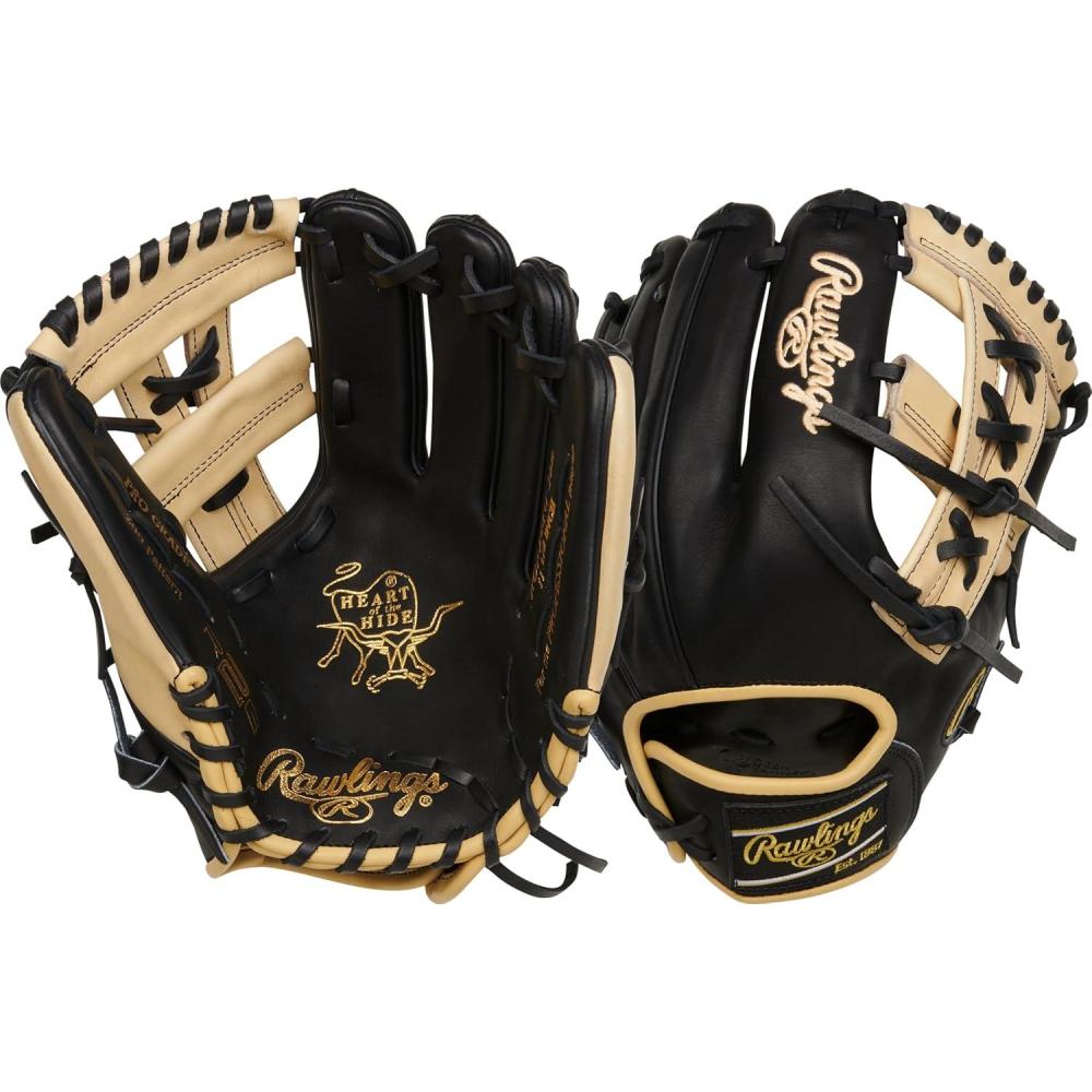 imageRawlings Heart of The Hide Baseball Glove Youth Contour Fit Models Advanced Breakin Sizes 115quot 1275quotBlack Split Single Post Web