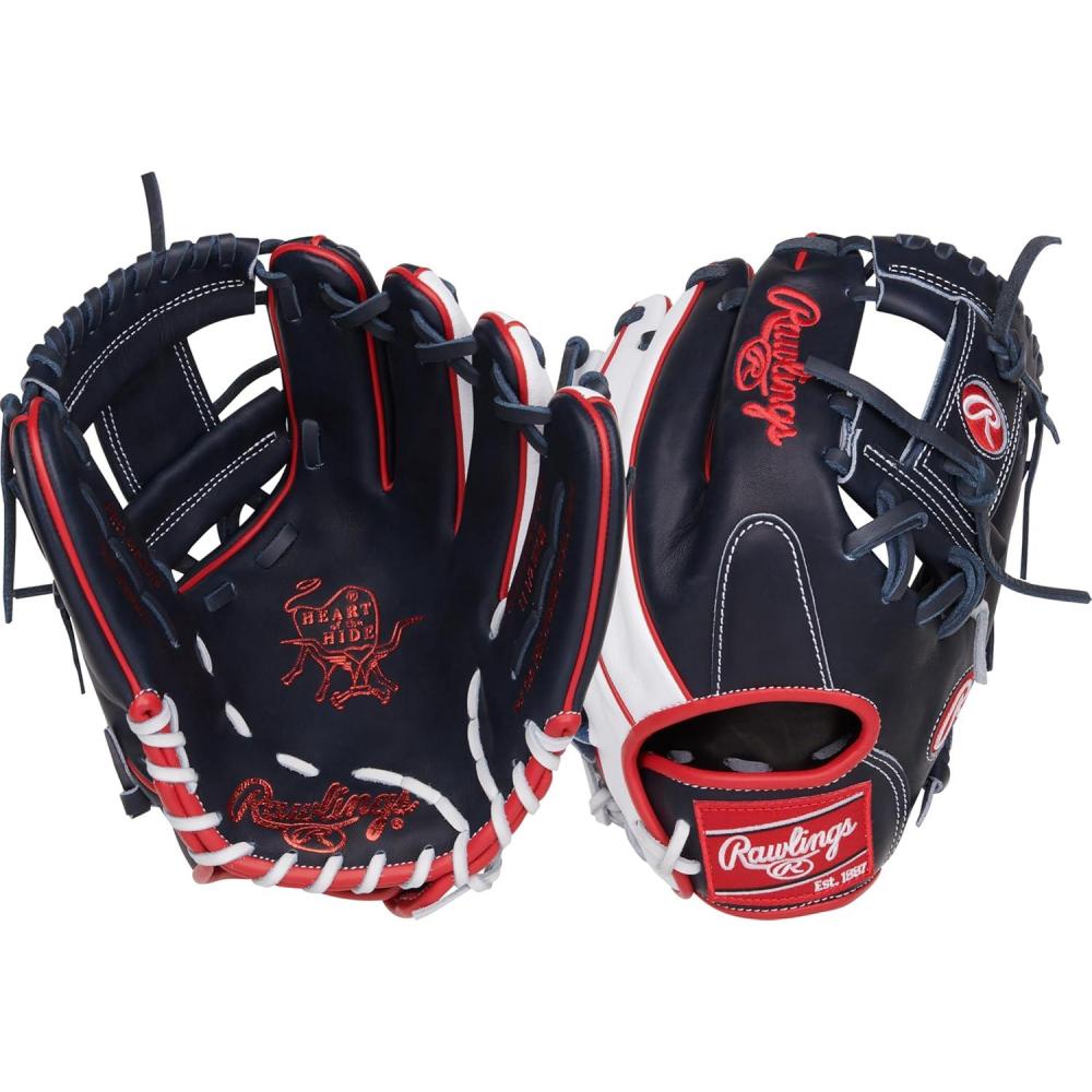 imageRawlings  Heart of The Hide Baseball Glove  Youth Contour Fit Models  Advanced Breakin  Sizes 115quot  1275quotNavy  Pro IWeb