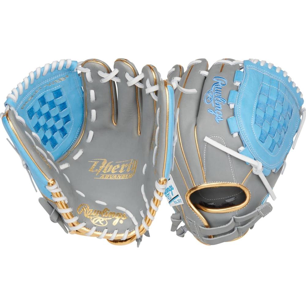 imageRawlings  Liberty Advanced Color Series Fastpitch Softball Glove  Sizes 1175quot  13quot  Multiple StylesGrey  Columbia Blue  Gold  Basket Web