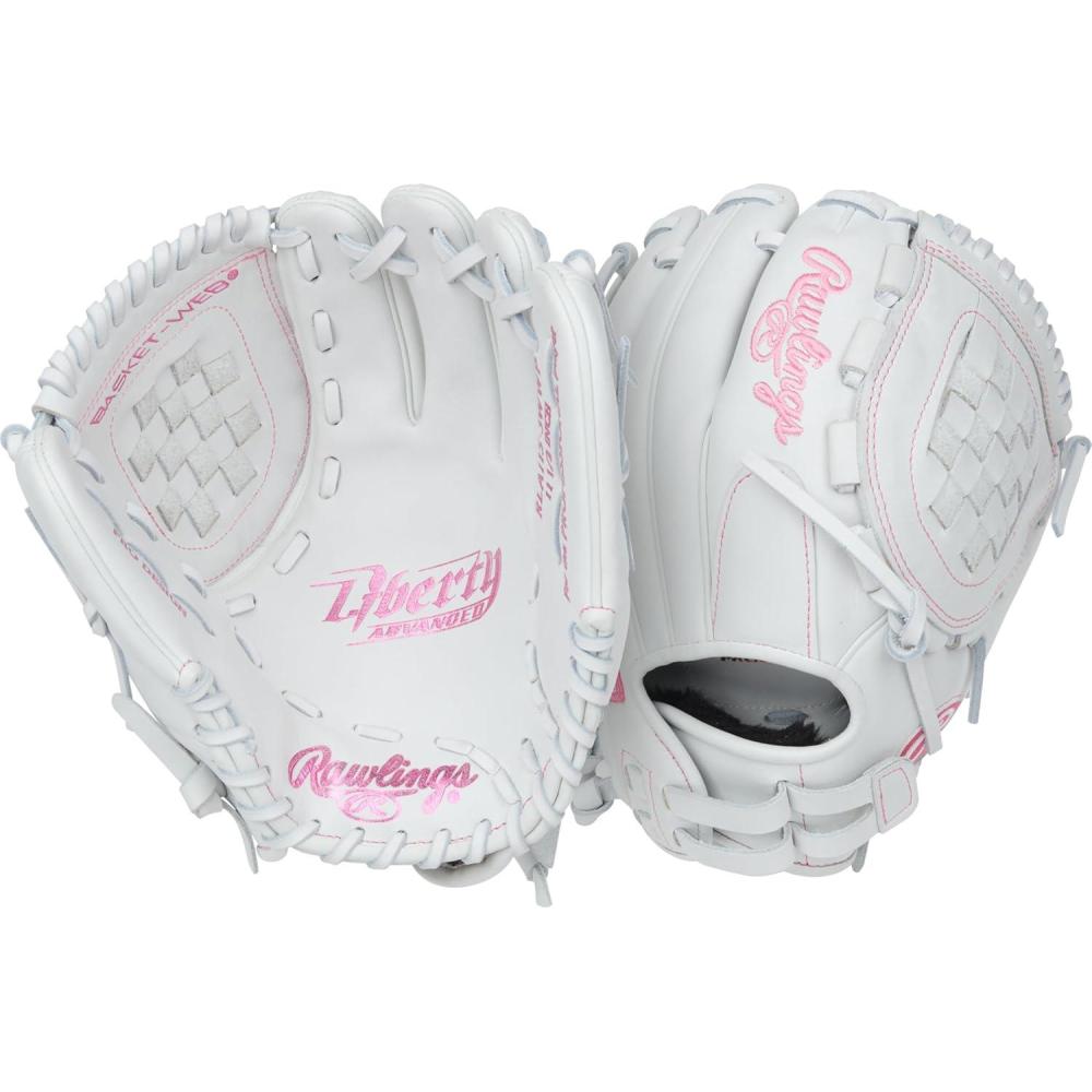 imageRawlings  Liberty Advanced Fastpitch Softball Glove  Sizes 1175quot  1325quot  Multiple StylesWhite  Pink  Basket Web