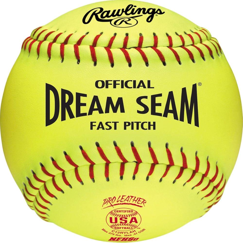 imageRawlings  Official Dream Seam Fastpitch Softballs  12quot USAASA NFHS  C12RYLAH  Multiple Count Options12 Count