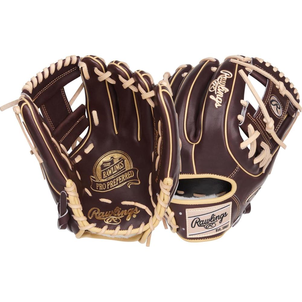 imageRawlings  PRO Preferred Baseball Glove  Sizes 115quot  1275quot  Multiple StylesMocha  Camel  Pro I Web